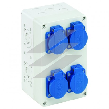 Корпус STG 004, з розетками 4х Schuko, (125х200х122мм), IP44, Spelsberg